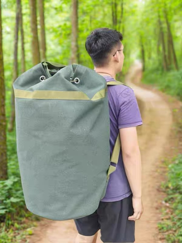 特厚老帆布双肩背包大容量耐磨行李束口袋上山核桃栗子山货采摘袋,淘宝优惠券,粉丝福利购,淘宝优惠卷