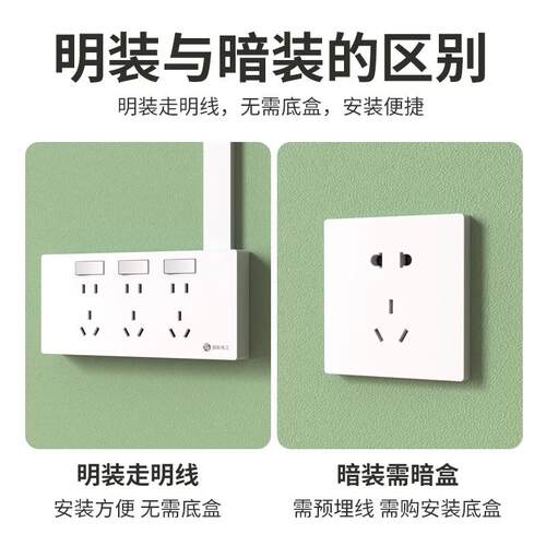86型明装二十五带开关国际电工多孔20明线盒五位15孔插座面板25眼 - 图0