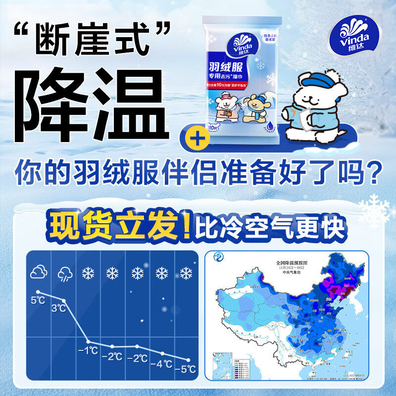 羽绒服清洁湿巾10片8包线条小狗联名湿巾小包免洗去污湿纸巾温和,淘宝优惠券,粉丝福利购,淘宝优惠卷