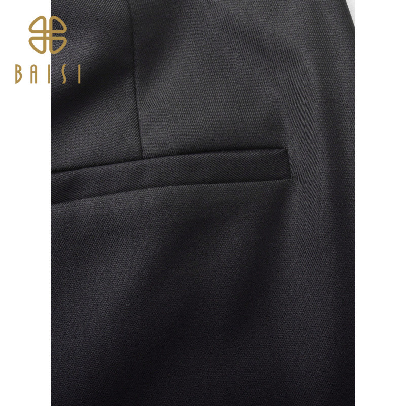 百丝率性姐姐随意感显瘦长裤2024夏季新品通勤穿搭黑色休闲哈伦裤