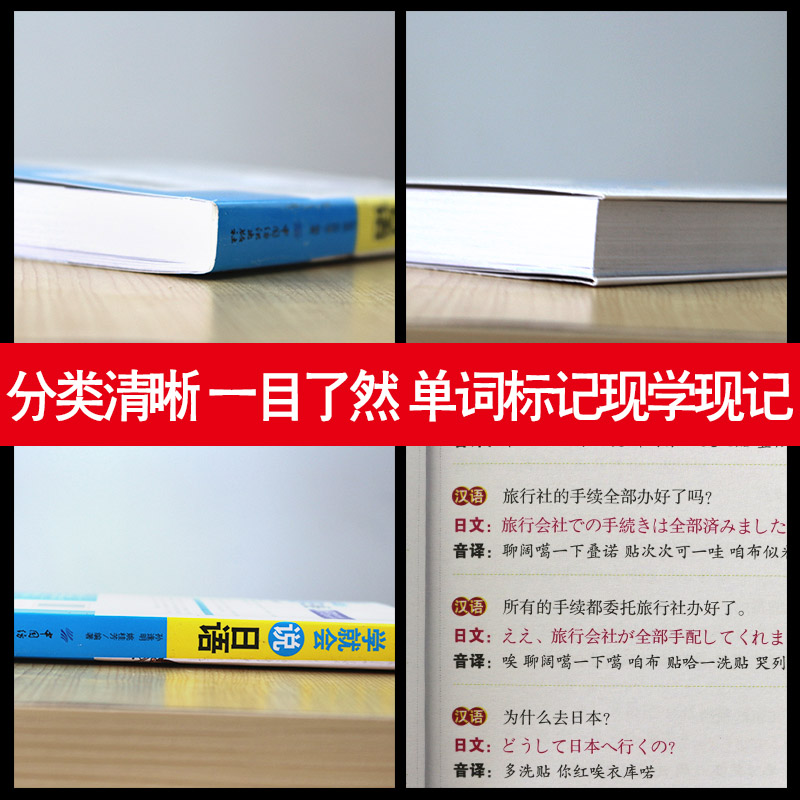 日语书籍说日语入门自学零起点日语入门图解一看就会(中文谐音单词句子对话)标准日本语初级日语入门自学零基础日语口语教材书-图2