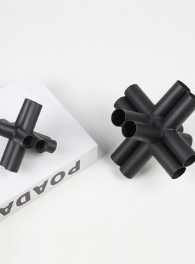 样板间轻奢装饰摆件桌面插花器金属摆件客厅茶几书房边柜软装饰品