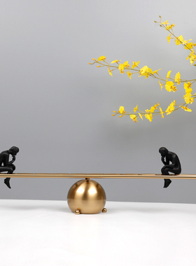 透明办公室水晶球金属装饰品美式