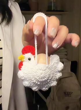 鸡蛋兜咕咕鸡手工编织diy材料包毛线打工人上班幼儿园儿童小鸡包