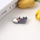 New Japanese style cute lazy stacked cat brooch Cartoon expression cat badge denim bag decoration pin