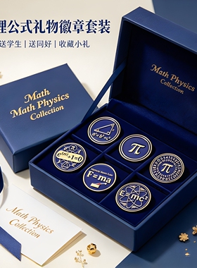 数理科学公式胸针欧拉勾股定理质能方程理科学生书包金属徽章配饰