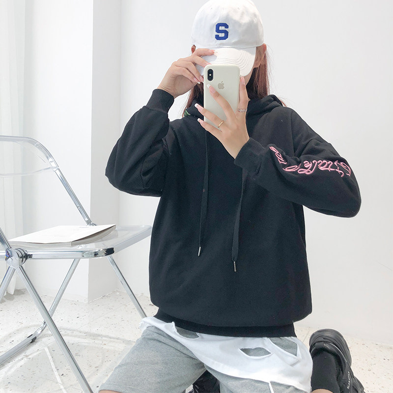 【茶茶家】2020秋季新款刺绣宽松卫衣 栀恋卫衣/绒衫