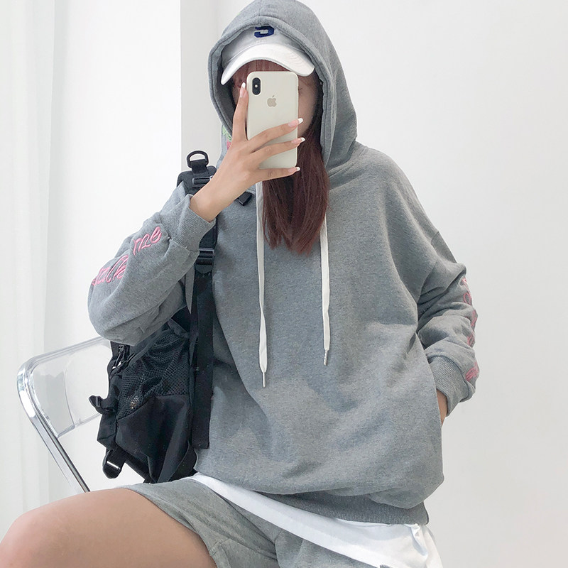 【茶茶家】2020秋季新款刺绣宽松卫衣 栀恋卫衣/绒衫