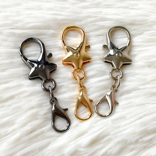 diy饰品配件短链条星星扣子金属娃娃链条挂扣配饰玩偶链条挂扣 - 图0