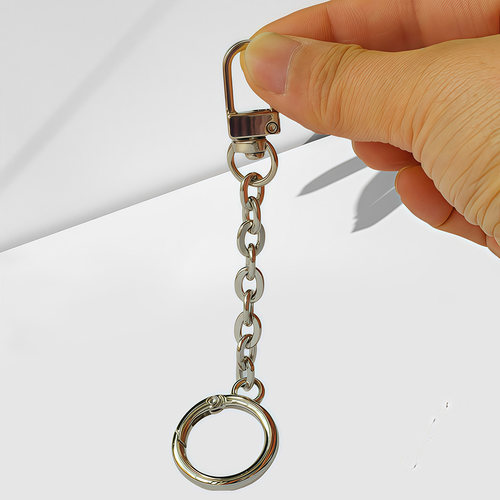 包挂饰链配件挂件金属扣金色双层圈布偶玩具链条公仔挂件链条饰品 - 图0