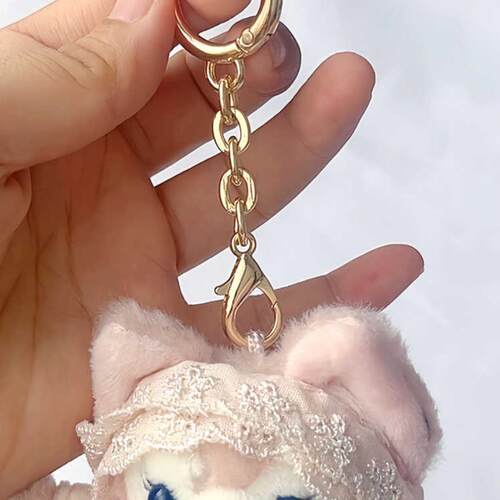 DIY短链双扣电镀龙虾扣上下开口金属饰品包挂件配件毛球挂件扣环 - 图2