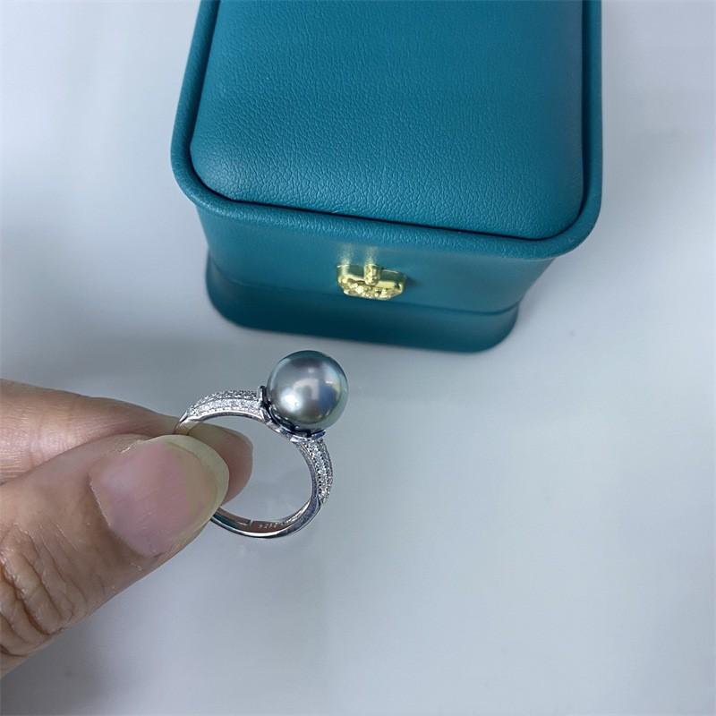 Sterling Silver Ring Seawater Pearls Tahiti