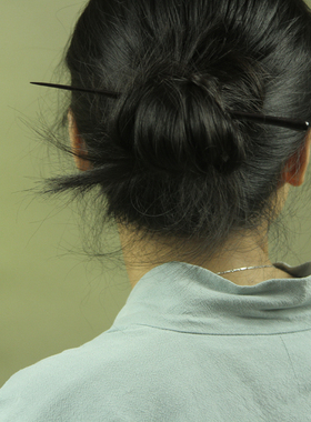 原创高级感现代极简极细木簪子