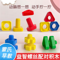 Screw nut shape paired with 1-2-3-year-old baby Early teaching Monzi teaching aids childrens puzzle intelligence toy