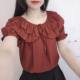 ເສື້ອຢືດ chiffon ຄໍສາຍດຽວຂອງແມ່ຍິງ lace top 2026 summer ຮູບແບບໃຫມ່ພິມເສື້ອ chiffon high-end ເສື້ອ chiffon ບ່າຫນຶ່ງ