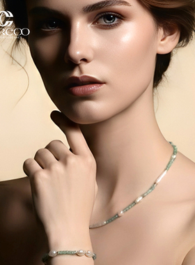 Cercoo/奢蔻水晶幻境项链珍珠水晶时尚百搭颈链锁骨链气质配饰品