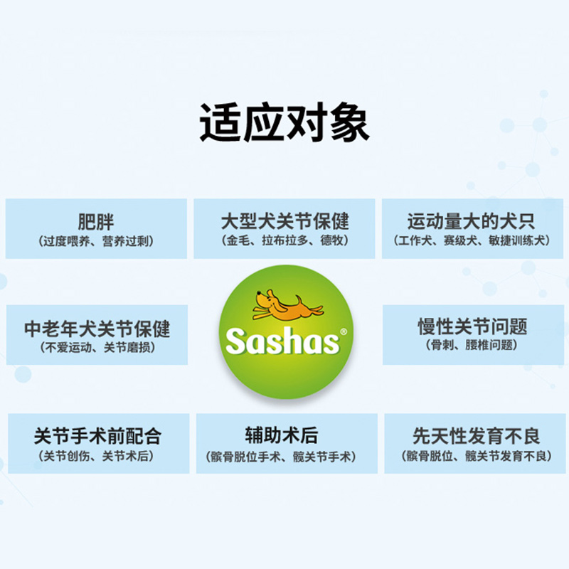 sashas萨沙关节灵粉剂胶囊狗狗猫咪关节宝宠物软骨素髌骨髋关节-图1