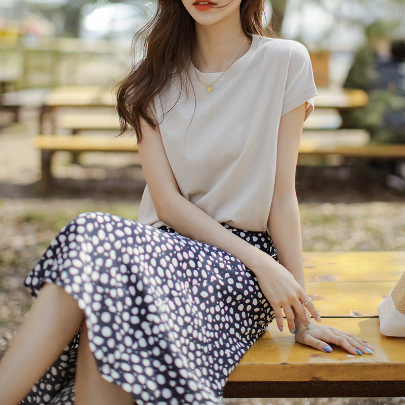 冰丝夏季2020新款短袖套头针织衫 少媞毛针织衫