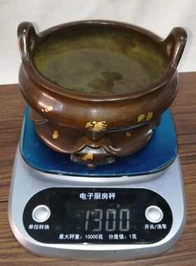 纯铜香炉 仿古铜器香熏炉 点金带底座套炉 家居室盘香炉摆件 供佛