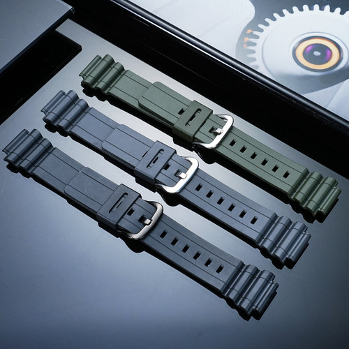 适用卡西欧MRW-200H S300H W-800树脂硅胶手表带高品质运动表链18 - 图0