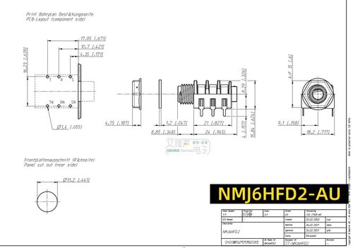 NEUTRIK优曲克6.35镀金插座大三芯发烧耳机立体声插口M型PCB插座 - 图1