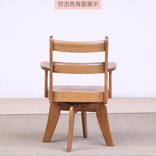 简约全实木旋转转椅电脑椅办公靠背人体工学扶手椅子水曲柳休闲椅 - 图1