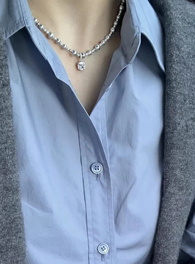 气泡方糖项链大小珍珠手工串珠