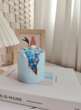 水晶矿石香薰蜡烛摆件生日礼物创意伴手礼名宿摆设拍摄道具果冻蜡