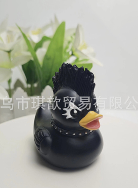 跨境爆款DuckievilleDuck撒旦鸭朋克摇滚树脂工艺品摆件厂家批礼