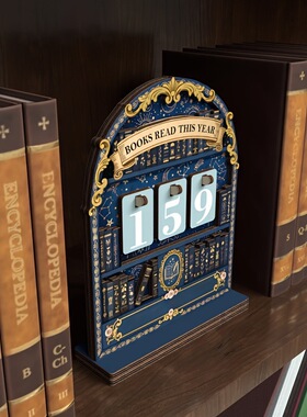 跨境亚马逊爆款2026阅读计数器木质工艺品挂件有趣书架配件装饰品