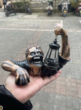 僵尸提灯万圣节恐怖摆件