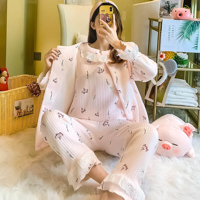 月子服秋冬纯棉孕妇11月份睡衣 星酷拉家居服套装