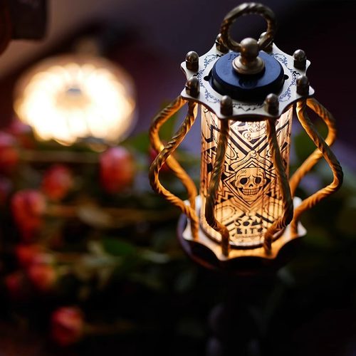 山魂手工原创设计户外露营灯罩黄铜扭纹灯笼桌面挂架适配GZ/38灯 - 图0