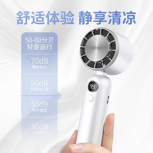 韩国SMARTcare制冷风手持高速小风扇冰感空调扇便携式随身可挂书包静音长续航电风扇充电户外小型迷你大风力 - 图2