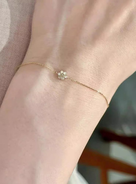 欧美INS时尚小花手链女轻奢风简约锆石花朵手饰小巧精致百搭配饰