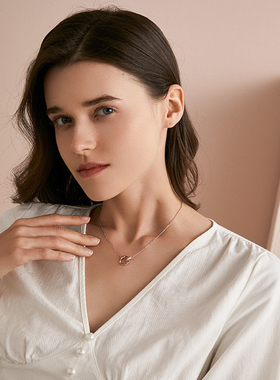 爱依依莫比乌斯环项链女轻奢小众