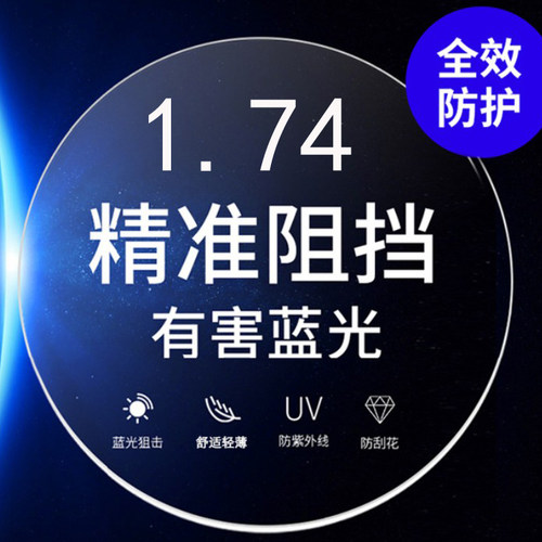 视浪1.74防蓝光镜片近视眼镜片超薄非球面近视高度防辐射眼镜1片 - 图3