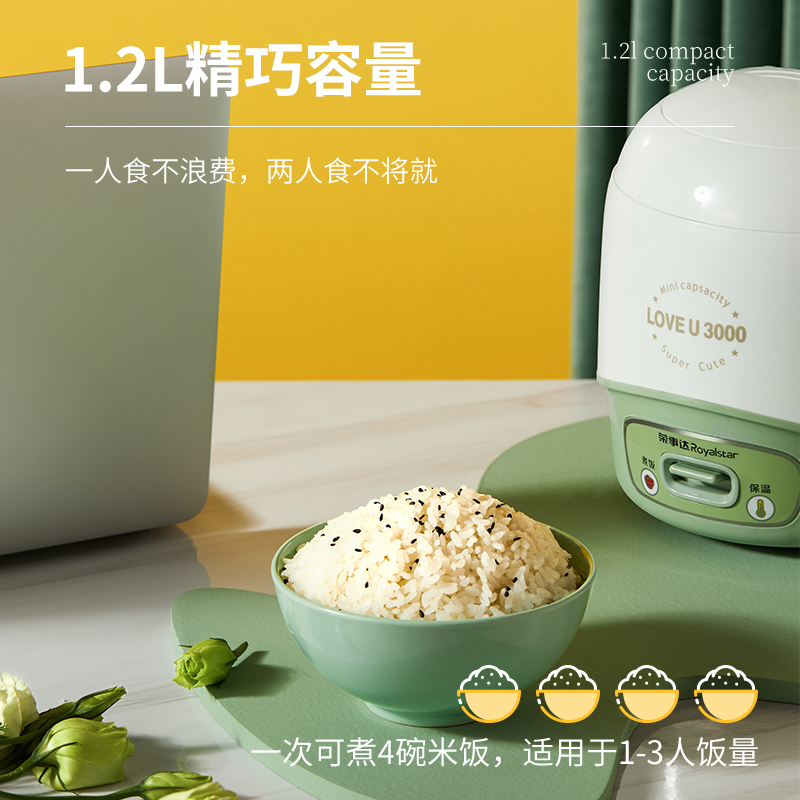 荣事达逸君撷专卖店荣事达电饭煲锅家用多功能小型迷你智能学生宿舍1-2人电饭锅小2人0