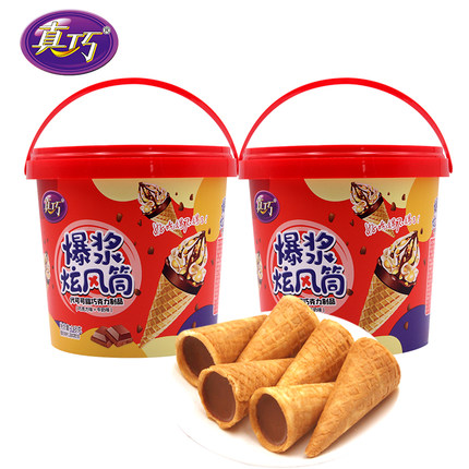 真巧 桶装网红夹心巧克力爆浆曲