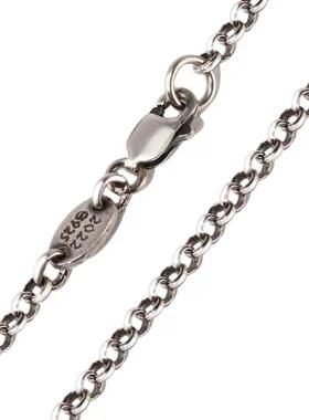 AARONX 925纯银手工做旧银项链银链子