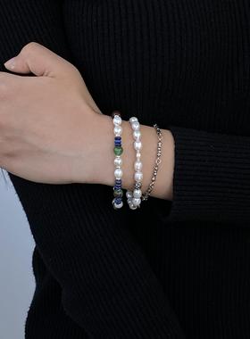 叠戴手链AARONX天然石头