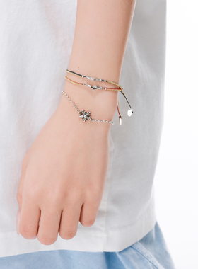 AaronX纯手工编织东南亚工艺手牵手男女通用925纯银复古手绳手链