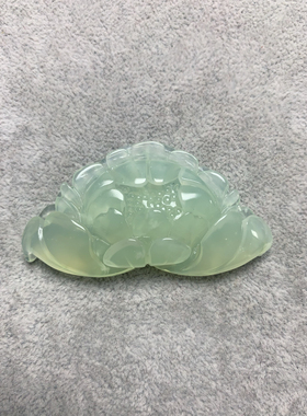 新天然玉石莲花牡丹吊坠岫玉地球蓝白冰油翠荷花玉佩手工雕刻古风