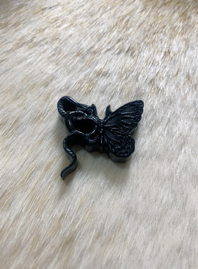 新天然玉石中式项链璎珞背云腰挂汉服配饰蛇蝶吊坠岫玉蝴蝶项链