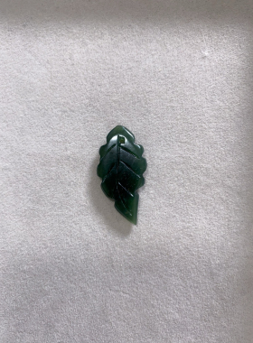 新天然岫玉树叶吊坠项链挂件手链配饰diy手工饰品配件叶子手机链