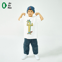 AnKoRau Angao Zero Children New Pint JF Joint Dragon Year Zodiac Zodiac Short Sleeve T-shirt A3241TS99