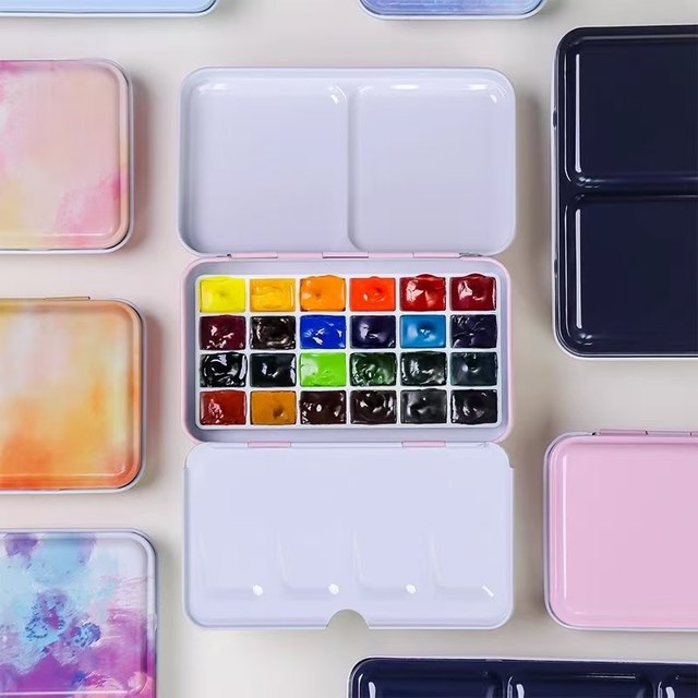 Solid watercolor paint dispensing set 24 colors