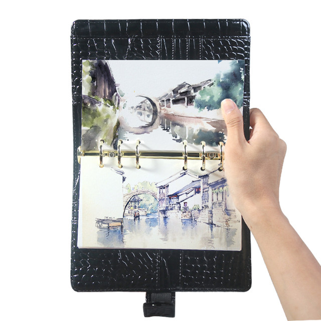 Thunder Tiger loose-leaf watercolor book PU plain crocodile pattern