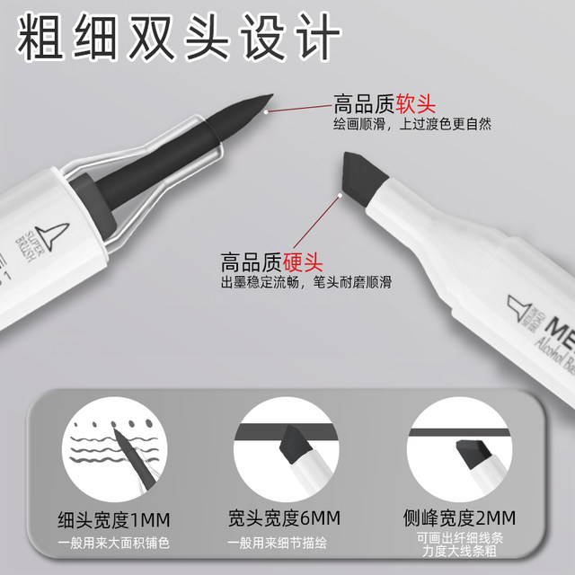 Mekal gray soft-tipped marker pen for art