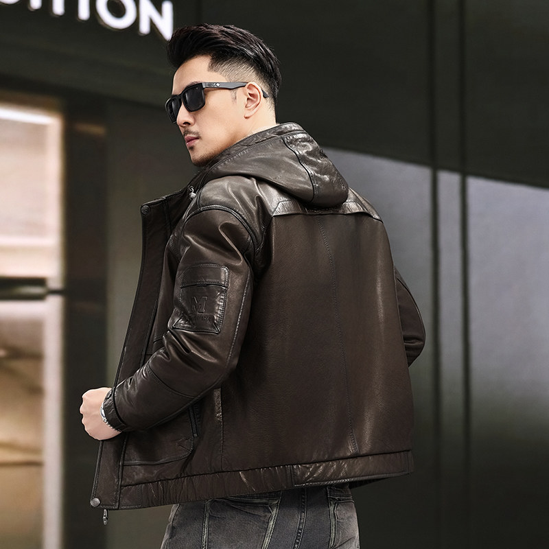 2025进口银蓝整貂皮毛一体外套男士真皮皮衣水貂短款连帽貂皮夹克,淘宝优惠券,粉丝福利购,淘宝优惠卷